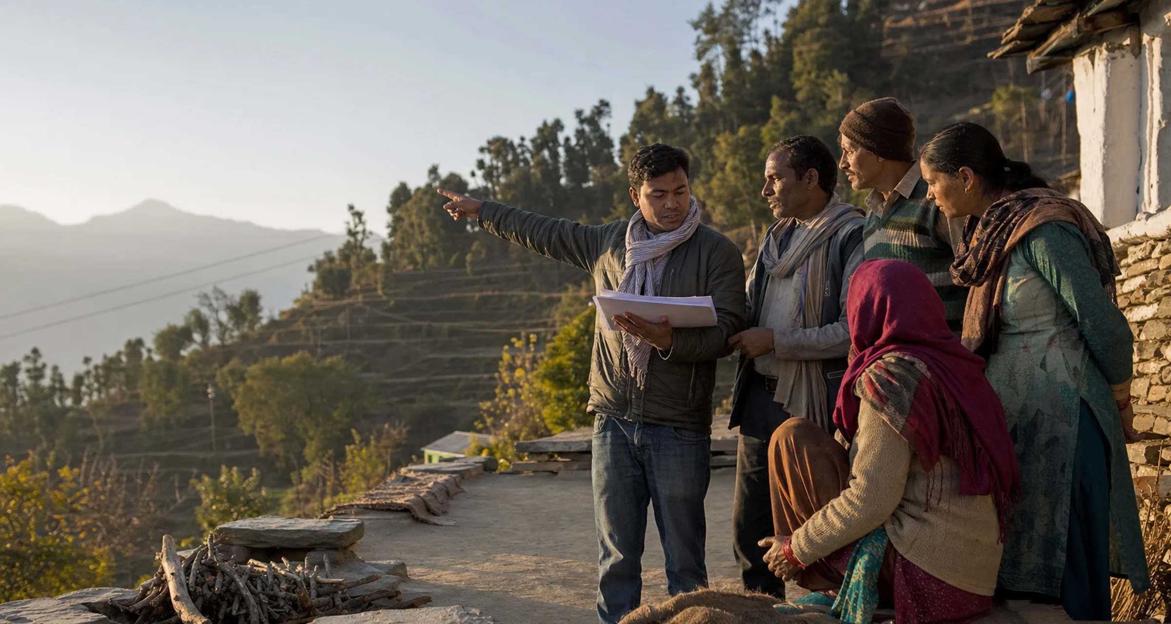 Tri-Impact team members and community participants gathered during a field discussion.