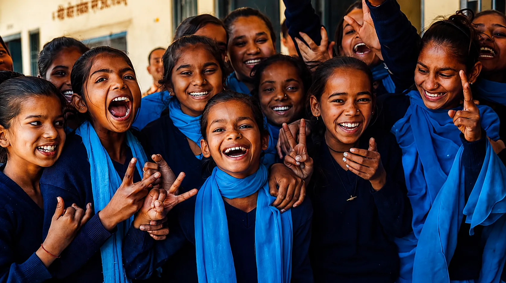 School children in a worker community supported by Tri-Impact's education programme.